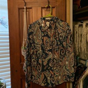 chicos long sleeve patterned blouse button up